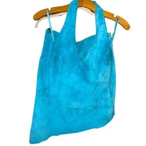 Cache Size 2 Turquoise Suede Two Piece Dress